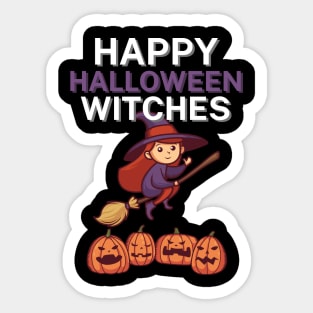 Happy halloween witches Sticker